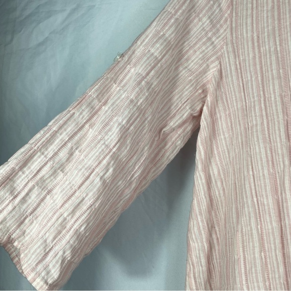 Listicle Boho Pink Stiped Cotton Blouse - Picture 5 of 10